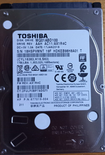 Disco Rígido De Notebook 1tb Interno