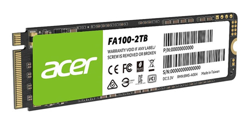 Unidad De Estado Sólido Acer Fa100 M.2 2tb Pci-e 3x4 /vc