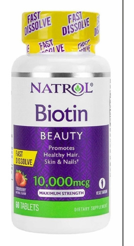 Biotina 10000mcg 60tabs Natrol Importado Original E U A