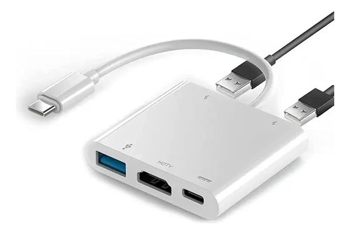  Adaptador Hdmi 4k 5 En 1 Usb C A 3x Usb 3.0 + Carga Tipo C 