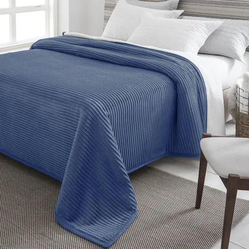 Cobertor Casal Jolitex Dyuri Sherpa Extra Macio Azul 180x220