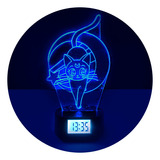 Luna Sailor Moon Lampara Ilusión 3d Base Reloj Alarma