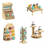 Kit Candy Bar 5 Piezas Para Mesa De Dulces, Mdf - Rge30