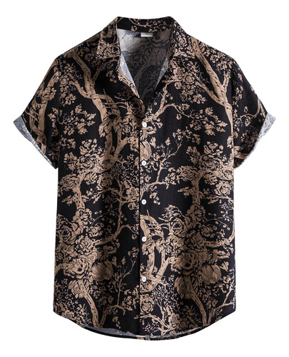 Camisa Para Hombre, Ropa Vintage Con Estampado Étnico, Camis