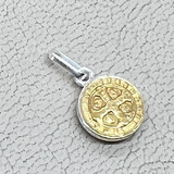 Medalla San Benito En Plata 925 Frente Oro 1cm
