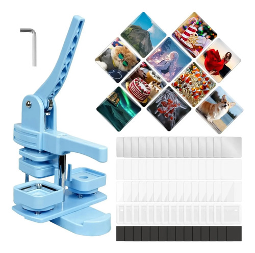 Kit Máquina De Imane Fotográficos Fabricación Botone 50*50mm
