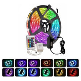 Fita Led 3528 Rgb Colorida 5 Mts 16 Cores + Fonte + Controle