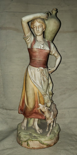 Antigua Estatua Fayance Checoslovaquia Original Montepio_ant