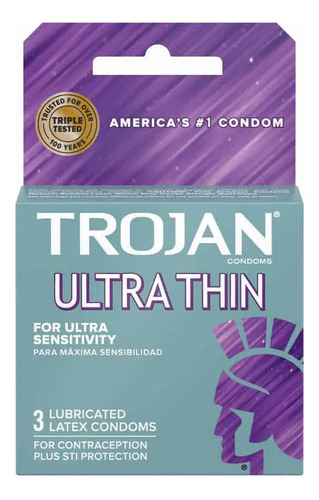 Preservativos Lubricados Ultra Thin 3u Trojan