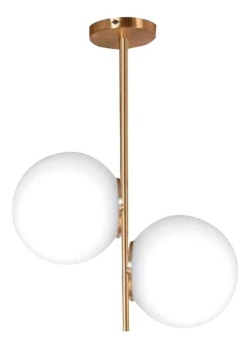 Lámpara Colgante Moderna Kandinsk Oro Mate 2 Luces 40cm