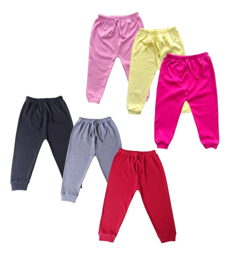 6 Peças - 3 Camiseta + 3 Calça 1 A 3 Anos Conjunto Infantil