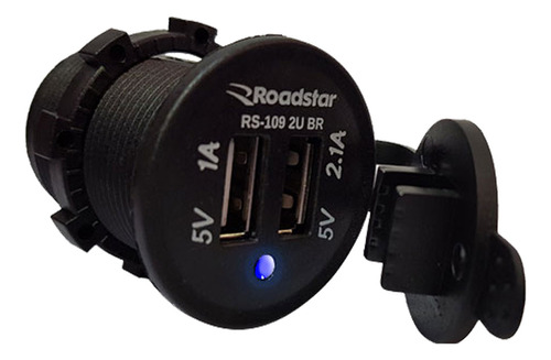 Tomada Rosca 2 Usb Veicular Carregador Celular