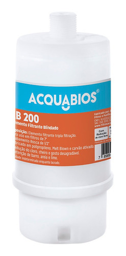 Refil Blindado Acquabios C/ Tripla Filtração Ab200 1005-0002 Cor Branco