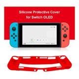 Funda Protectora De Silicon Roja Para Nintendo Switch Oled