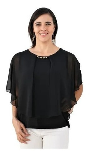 Blusa Dama Mujer Col Negro Lorell 2609 Tallas Grandes Extra