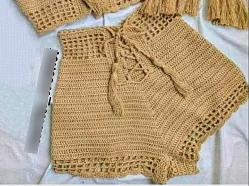 Short Corto Tejido Crochet Playa Ref 32