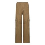 (kh-s) Pantalones Cargo Holgados, Elegantes, Con Bolsillo Gr