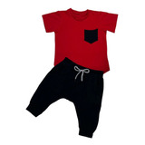 Conjunto Infantil Menino Modinha Camisa Long Bermuda Saruel