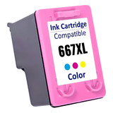 Cartucho Para Hp 2774 667xl - 3ym78ab Color Compatível