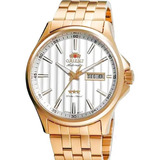 Relógio Orient Masculino Automático 469gp043 S1kx Cor Da Correia Dourado Cor Do Bisel Dourado Cor Do Fundo Branco