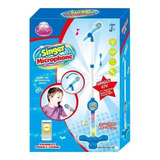 Microfono Pedestal Juguete Mp3 Con Luces Infantil Azul