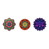 Trio De Quadros Mandala Decorativo De Parede Novidade  30x30