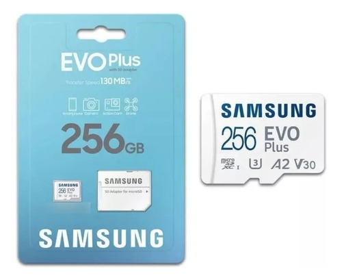 Cartão De Memória Samsung Evo Plus 256gb Classe 10 Grava 4k