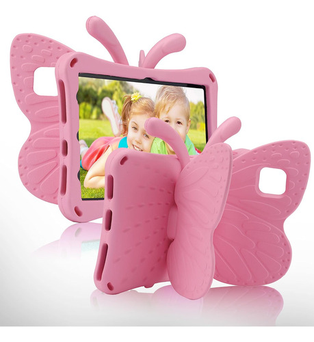 Funda Infantil Diseno Mariposa Para iPad 10a Gen Rosa