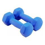 Pesas Mancuernas 2 Pza 0.5kg Neopreno Entrenamiento Fitness Color Azul