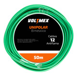 Cable Electrico Calibre 12 Con 50 Metros Sin Caja Color Verde