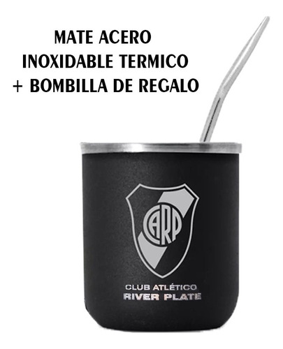 Mate Termico River Plate Acero Inoxidable Doble Pared Marbry