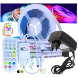 05 Metros Fita Led Rgb Cob Ip20 Smart Inteligente Wifi Fonte