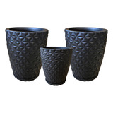 Kit 2 Vasos N3 E Um Vaso N2 Jardim Para Planta Diamante 