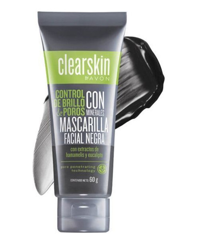 Avon Clearskin Mascarilla Facial Negra Control De Brillo 60g