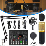 Micrófono De Condensador Bm800 + Tarjeta De Sonido Mezclador