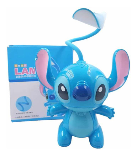 Lámpara De Disney Stitch Azul De Mesa Infantil Azul