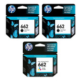 Cartuchos Hp 662 Negro X2 + Color Hp 3545 2515 4645