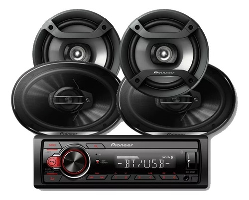 Etereo Pioneer Mvh-s215bt Bluetooth Usb + Parlantes 6x9