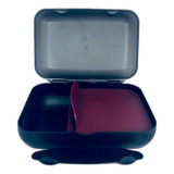 Tupperware To Go Lunch Box Black Dark Red Berry With Separat