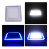 Foco Panel Plafón Led Bicolor Sobrepuesto 12w + 4w Cuadrado