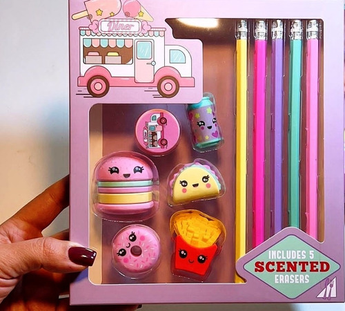 Gomas De Borrar Kawaii + Sacapunta Y Lapices Grafito