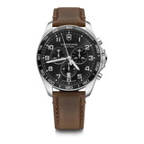 Reloj Fieldforce Classic Chrono, Dial Negro, Correa De Cuero