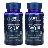 Kit C/ 2x Ubiquinol Coenzima Coq10 100mg 60 Cápsulas Life