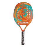 Raquete De Beach Tennis Camewin Fibra Carbono Laranja Orange