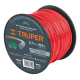 Hilo Para Desbrozadora Rojo En Carrete 2.7mm X 224 Metros