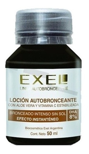 Loción Autobronceante 8% Color Bronceado Exel X 50ml X2
