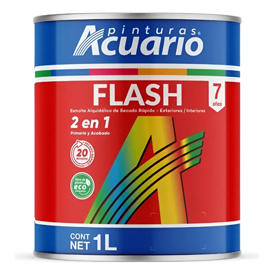 Flash E S M A L T E Secado Rápido 2 En 1 Primario 7 A 1 Lt Acabado Mate Color Blanco Mate