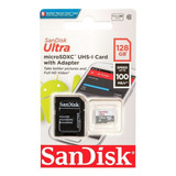 Cartão De Memória Sandisk 128gb Microsdxc Ultra 100mb/s