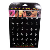 Display Piercing Gr Surtido De Modelos Color Blanco 36 Pcs 