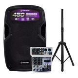  Kit Caixa Ativa Waldman Rc-450x 12 Pol 450w + Tripé + Mesa